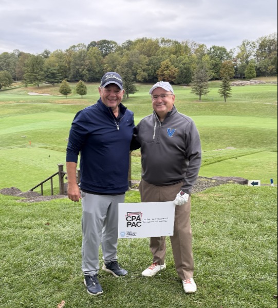 Two men on a golf course