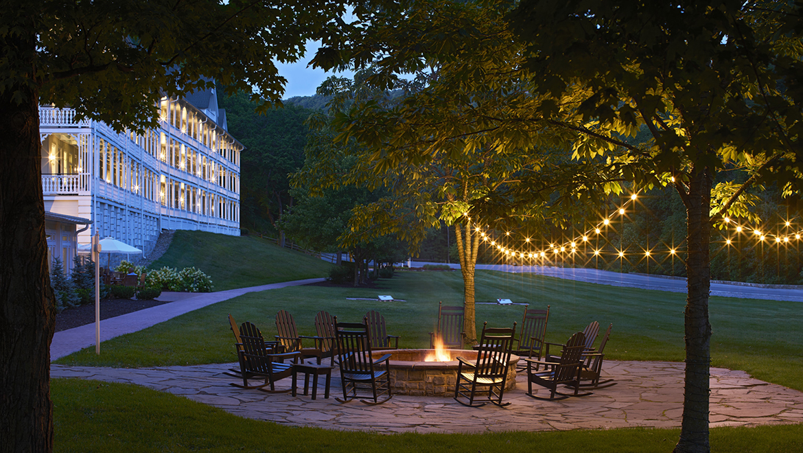 Fire pit at Omni Bedford Springs