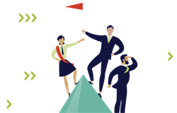 cc-climbers Drawing: 3 professionals on top of mountain