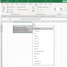 Excel Sheet Demonstrating Next Part of the Selector