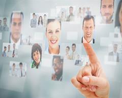 Book of business Futuristic electronic display of clients