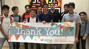 Students thank the Pennsylvania CPA Foundation