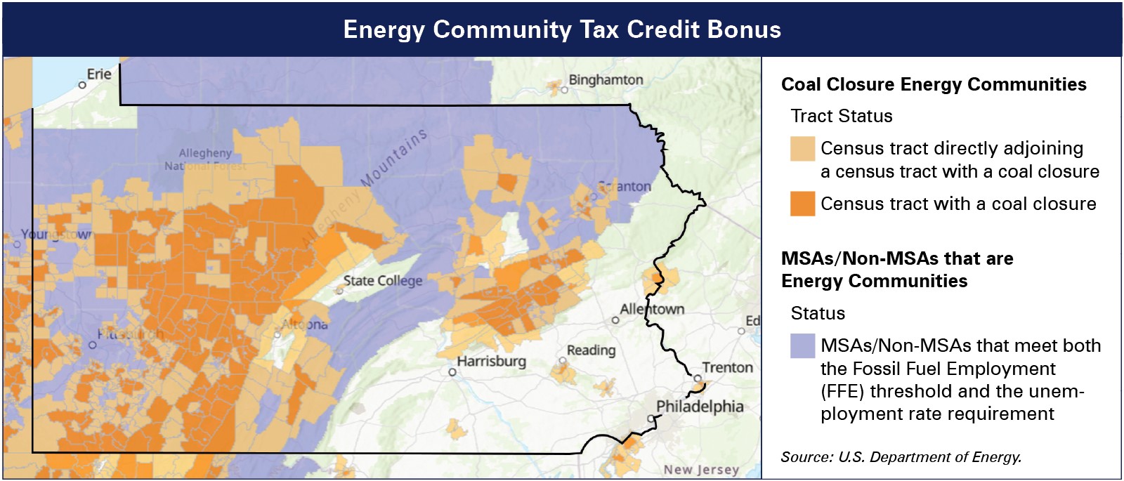 Energy Community Tax Credit Bonus map