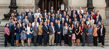 Attendees of PICPA's 2025 Day on the Hill on the steps of the PA capitol
