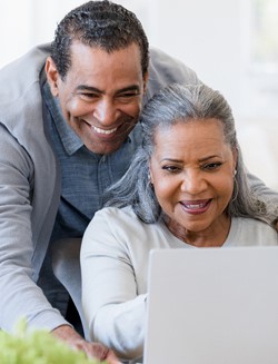 Couple watching a video online