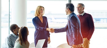 Auditor meeting clients for the first time